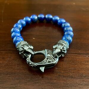 Stephen Webster 10mm Blue Lapis Bracelet With Raven Clasp